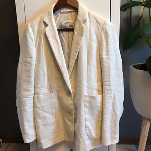 Aritzia Wilfred Linen Boyfriend Blazer